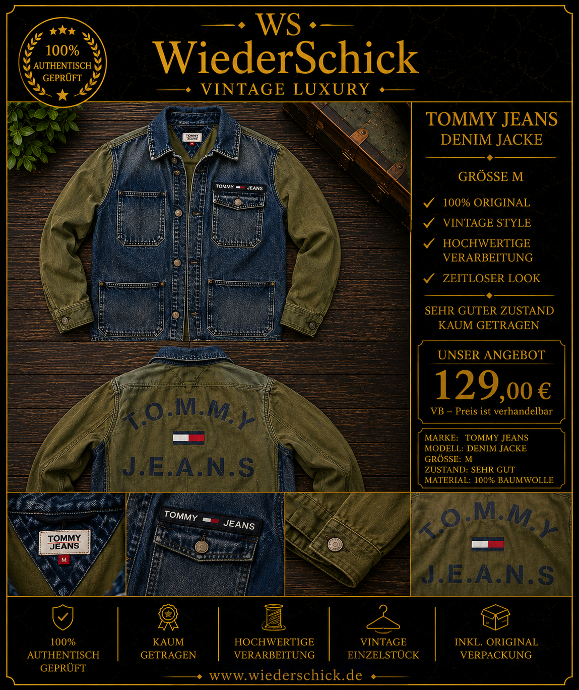 Tommy Jeans Denim Jacke Größe M