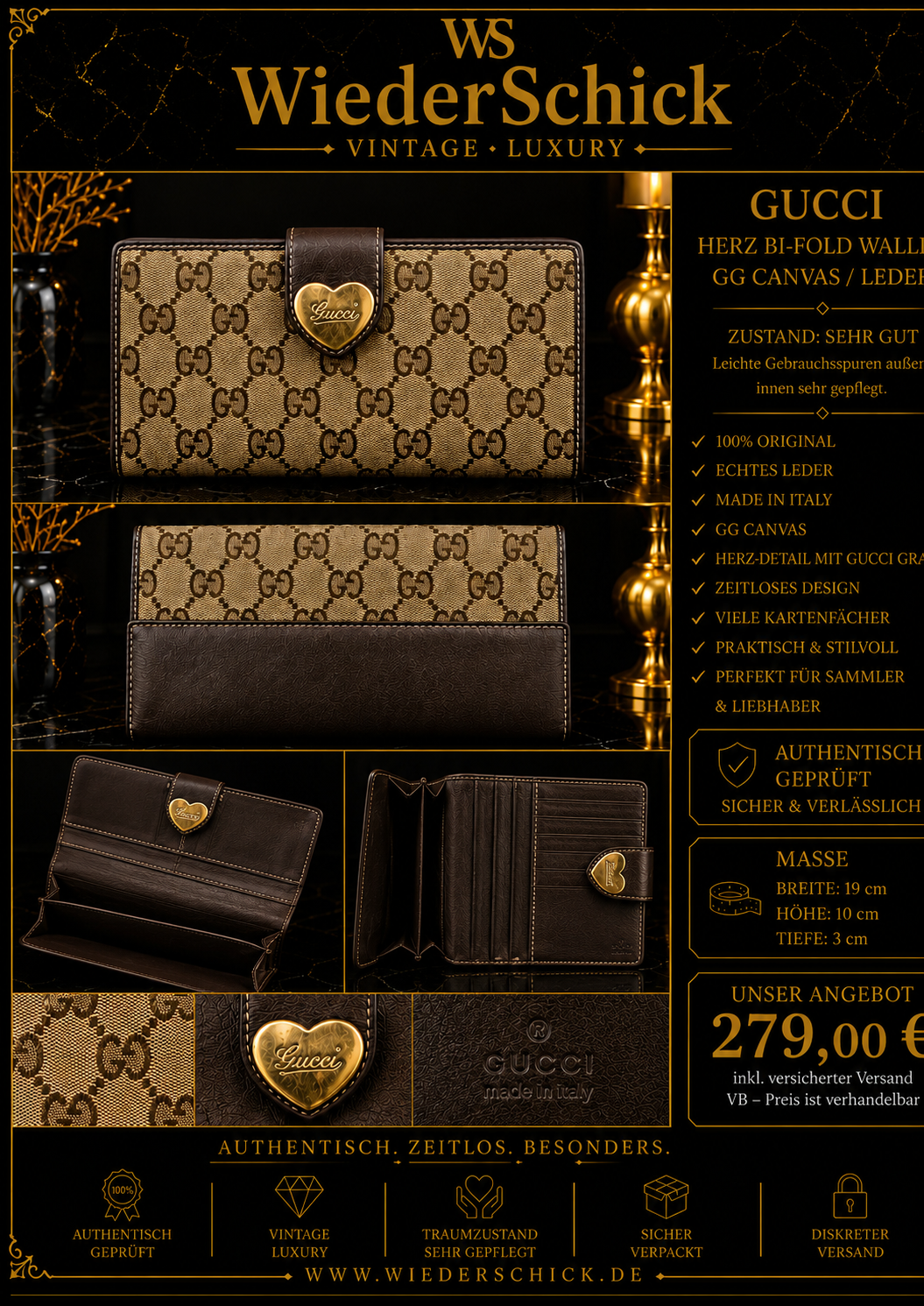 Gucci Herz Bi-Fold Wallet